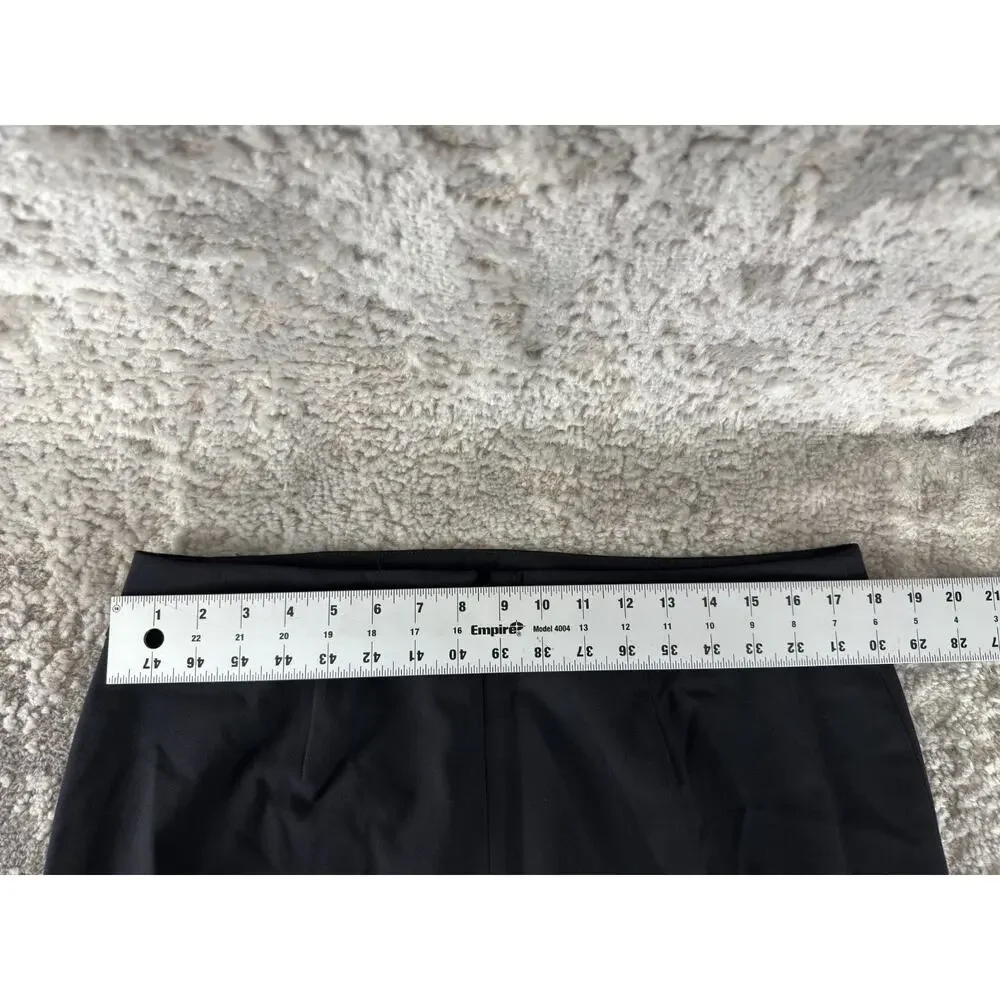 Nine West Size 12‎ Minimalist Midi Career Pencil Skirt Black Zip Lined Stretch